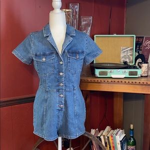 Denim Short Romper